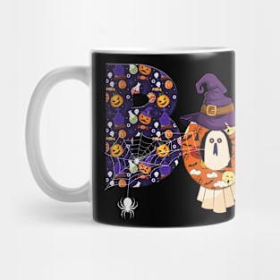 Boo Halloween Costume Spiders, Ghosts, Pumkin & Witch Hat Mug